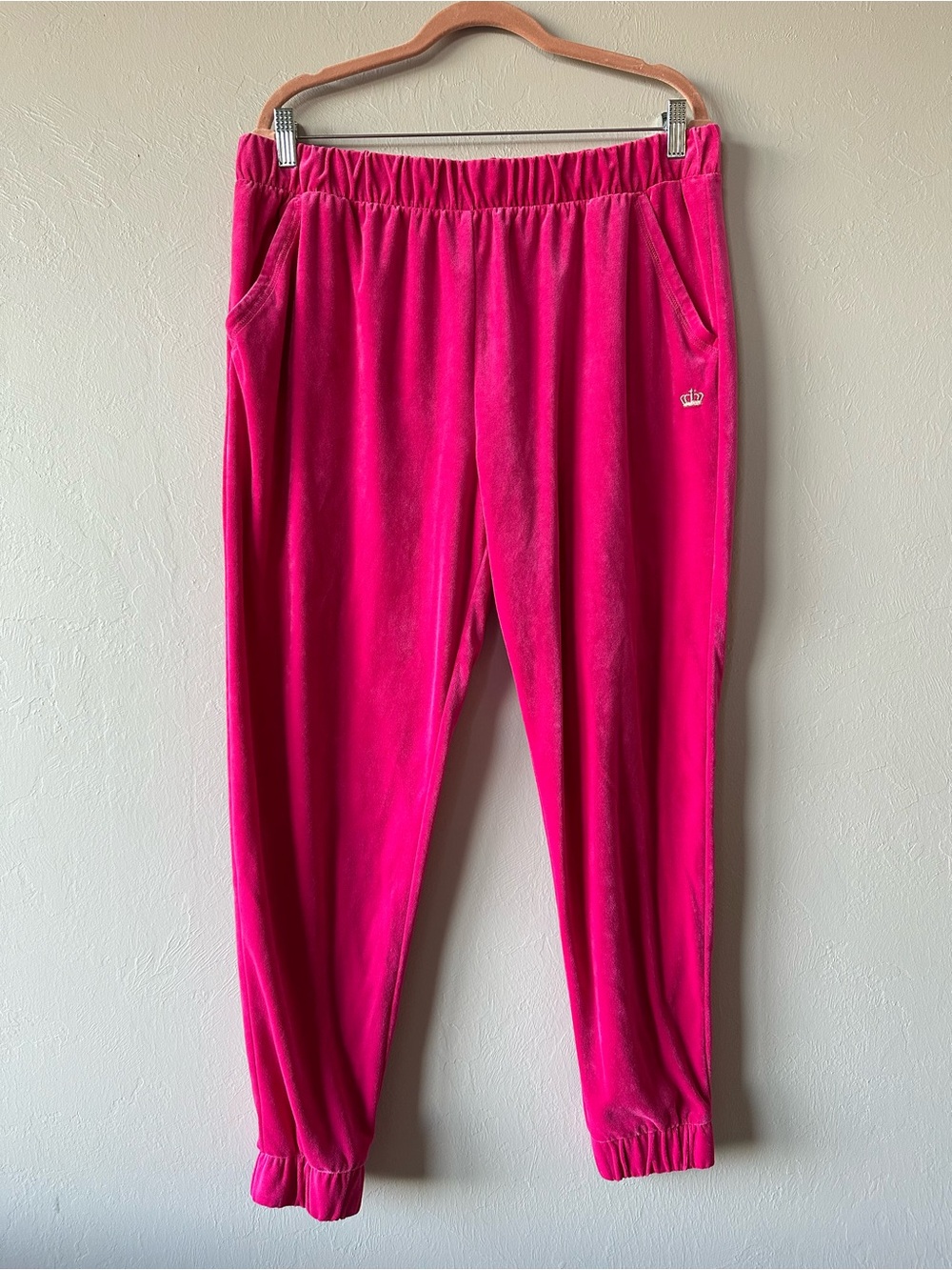 Juicy Couture Hot Pink Velour Joggers Pants Size 3XL